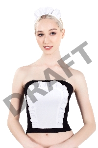 Верхняя часть костюма «Горничная», Pecado BDSM, корсет, головной убор, черно-белый, 46