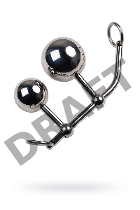 Стринги TOYFA Metal с двумя шарами, серебряные