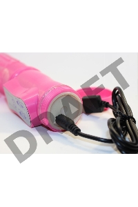 Перезаряжаемый розовый вибратор с ротацией - 22,5 см.