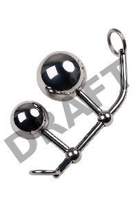 Стринги TOYFA Metal с двумя шарами, серебряные