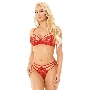 Комплект открытый SoftLine Collection Ann, (бюстгальтер, стринги), красный, S