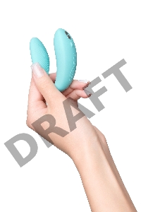 Голубой вибромассажер для пар We-Vibe Sync Aqua на радиоуправлении