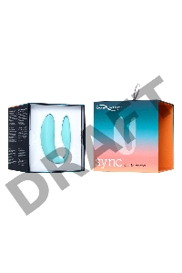 Голубой вибромассажер для пар We-Vibe Sync Aqua на радиоуправлении