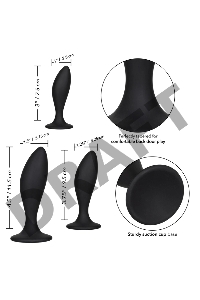 Набор из трех черных анальных пробок Silicone Anal Curve Kit