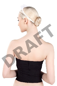 Верхняя часть костюма «Горничная», Pecado BDSM, корсет, головной убор, черно-белый, 44