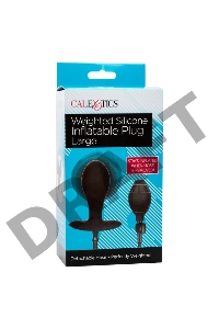 Черная расширяющаяся анальная пробка Weighted Silicone Inflatable Plug Large - 8,25 см.