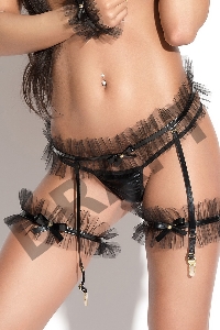 Пояс с пажами для чулок Me Seduce Queen of hearts Allure, черный, S/M
