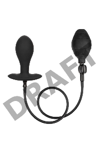 Черная расширяющаяся анальная пробка Weighted Silicone Inflatable Plug Large - 8,25 см.