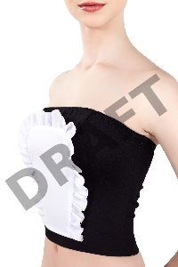 Верхняя часть костюма «Горничная», Pecado BDSM, корсет, головной убор, черно-белый, 46