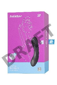 Вакуум-волновой бесконтактный стимулятор клитора Satisfyer Curvy Trinity 4, силикон, чёрный