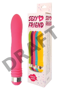 Розовый эргономичный вибратор Sexy Friend - 17,5 см.