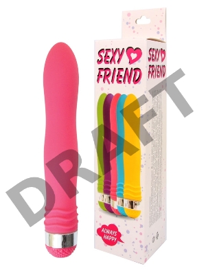 Розовый эргономичный вибратор Sexy Friend - 17,5 см.