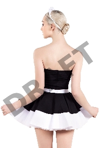 Верхняя часть костюма «Горничная», Pecado BDSM, корсет, головной убор, черно-белый, 46