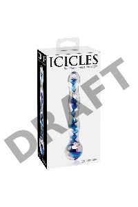 Стеклянный стимулятор Icicles No. 8 - Clear/Blue