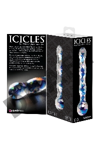 Стеклянный стимулятор Icicles No. 8 - Clear/Blue