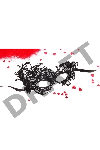 Черная ажурная текстильная маска Марго