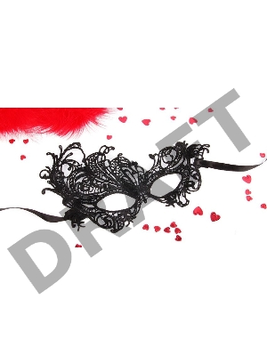 Черная ажурная текстильная маска Марго