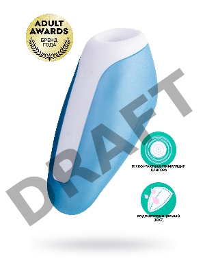 Вакуум-волновой бесконтактный стимулятор клитора Satisfyer Love Breeze, силикон, голубой, 9,5 см.
