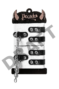 Оковы Pecado BDSM, мягкие, с двумя ремешками, с люверсами, натуральная кожа, бело-чёрные