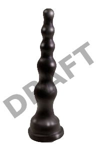 Чёрная анальная ёлочка с ограничительным основанием - 17,5 см.