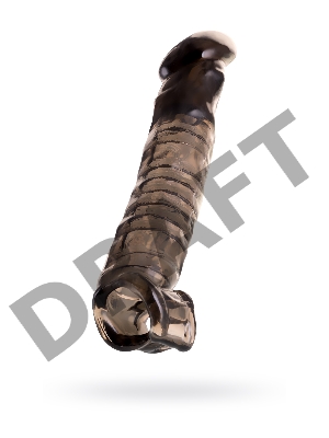 Насадка Toyfa XLover, для увеличения размера, TPE, черный, прозрачный, 22.5 см
