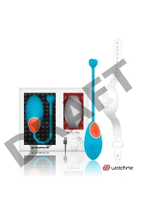 Голубое виброяйцо с белым пультом-часами Wearwatch Egg Wireless Watchme