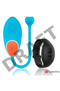Голубое виброяйцо с черным пультом-часами Wearwatch Egg Wireless Watchme