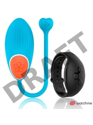 Голубое виброяйцо с черным пультом-часами Wearwatch Egg Wireless Watchme