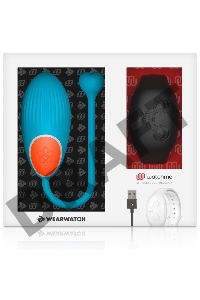 Голубое виброяйцо с черным пультом-часами Wearwatch Egg Wireless Watchme