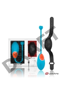 Голубое виброяйцо с черным пультом-часами Wearwatch Egg Wireless Watchme