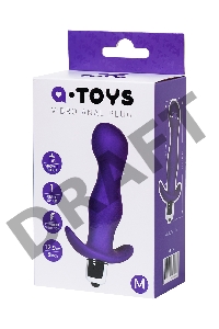 Анальная пробка с вибрацией A-Toys by TOYFA Kamet, размер M, силикон, фиолетовая, 12,9 см