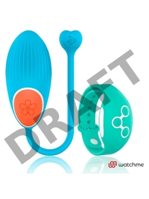 Голубое виброяйцо с зеленым пультом-часами Wearwatch Egg Wireless Watchme