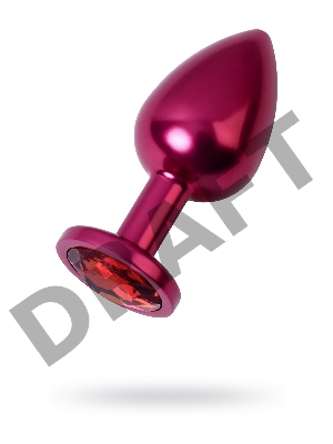 Анальная втулка Metal by TOYFA, металл, красная, с красным кристаллом, Ø3,4 см, 85 г.