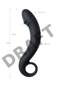 Анальный стимулятор TOYFA POPO Pleasure, водонепроницаемый, силикон, черный, 18 см, Ø 3,5 см