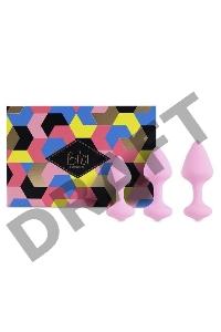 Набор из 3 нежно-розовых анальных пробок Bibi Butt Plug Set