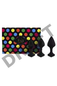 Набор из 3 черных анальных пробок Bibi Butt Plug Set