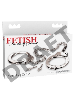 Фиксация для ног с длинной цепочкой Metal Leg Cuffs - Silver