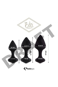 Набор из 3 черных анальных пробок Bibi Butt Plug Set