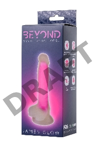 Фаллоимитатор, светящийся в темноте, Beyond by Toyfa James Glow, силикон, прозрачный, 18 см