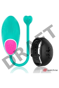 Зеленое виброяйцо с черным пультом-часами Wearwatch Egg Wireless Watchme