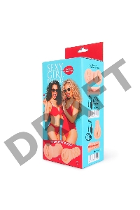 Телесный вибромастурбатор-вагина с комплектом эрекционных колец