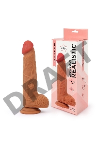 Реалистичный фаллоимитатор Erowoman телесного цвета с мошонкой
