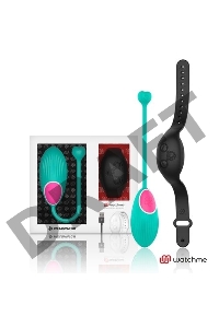 Зеленое виброяйцо с черным пультом-часами Wearwatch Egg Wireless Watchme