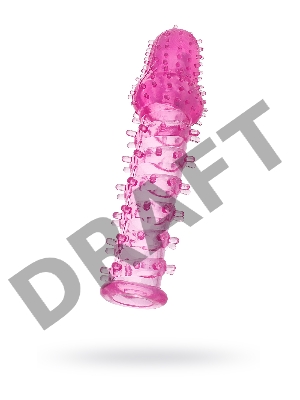 Насадка на пенис с ворсинками TOYFA , TPE, розовая, 13,5 см