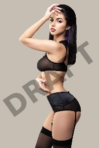 Эротические трусики-пояс для чулок Waname Elegance с высокой посадкой черные (46-48)