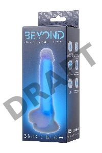 Фаллоимитатор, светящийся в темноте, Beyond by Toyfa, Bruce Glow, силикон, прозрачный, 22 см