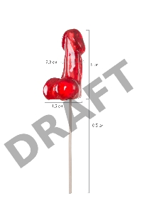 Леденец Sosuчki, «Пенис Whiskey», средний, красный, 80гр