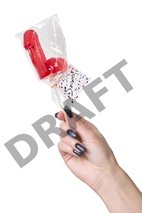 Леденец Sosuчki, «Пенис Whiskey», средний, красный, 80гр