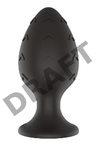 Пробка анальная Силиконовая черная M (7.2*3.5cm) 3302-02