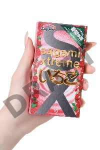 Презервативы латексные Sagami Xtreme Strawberry №10, 19 см